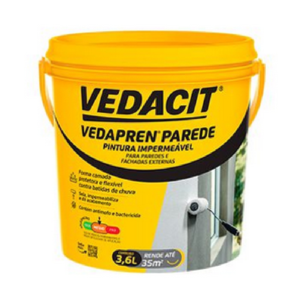 Vedapren Parede Branco Galão 3,6 Kg Vedacit