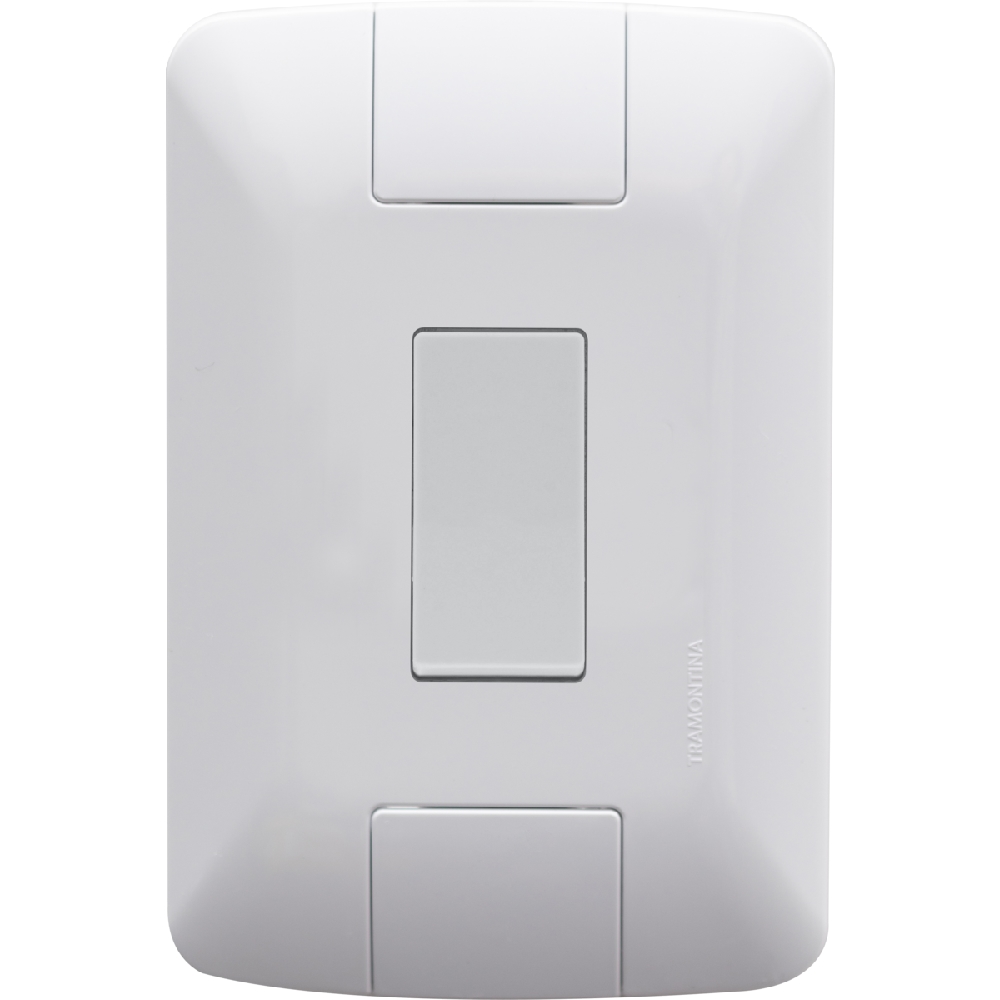 Conjunto 4x2 Com 1 Interruptor Simples Tramontina Aria 6 A 250 V Branco